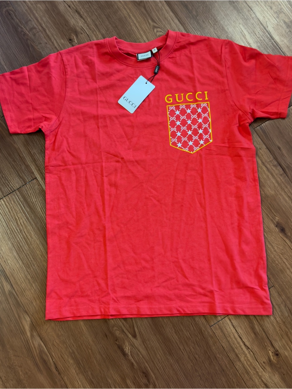 Gucci Red Logo Pocket T-Shirt